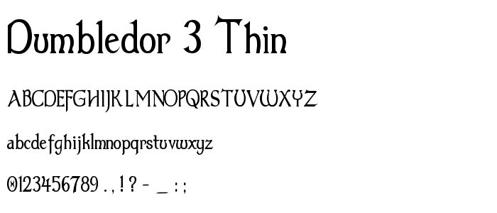 Dumbledor 3 Thin font